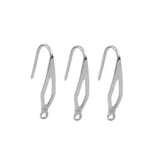 

20pcs/lot 2x1cm Stainless Steel Hollow Out Diamond Ear Hook Earring Hooks Wire Settings Base Settings DIY Jewelry Making Clasp