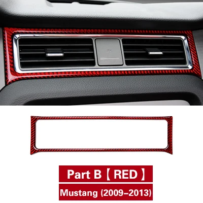 Для Ford Mustang 2009-2013 Автомобильные наклейки из углеродного волокна приборная панель внутренняя отделка Литые декоративные полосы - Название цвета: Part B RED