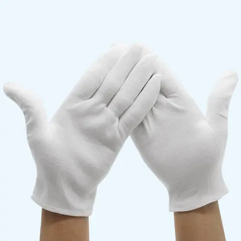 Pairs White Gloves Inspection Cotton Work Gloves Jewelry HandlingLightweight Hight Quality Gloves Work Soft Hands Protection