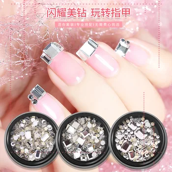 

Nail Ornament Online Celebrity Red Diamond Mixed Luxury Square Drill Douyin Nail Flat-bottomed Diamond Special Shape Nail Art On