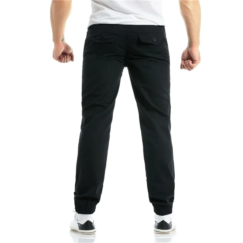 Мужские хлопковые однотонные повседневные штаны в стиле хип-хоп, уличные мужские шаровары, качественные брендовые модные однотонные мужские брюки