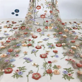 

NaXiu African Lace Fabric Handmade Beads 2019 Latest Golden Yellow Lace Fabric High Quality Embroidered Tulle Lace Fabric