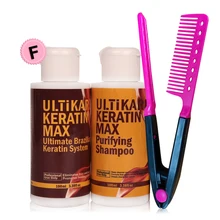 Free Formaldehyde 100ml Brazilian Keratin Treatment Straightening Hair+100ml Purifying Shampoo Moisturizing Dry Hair+Free Comb Free Formaldehyde 100ml Brazilian Keratin Treatment Straightening Hair+100ml Purifying Shampoo Moisturizing Dry Hair+Free Comb