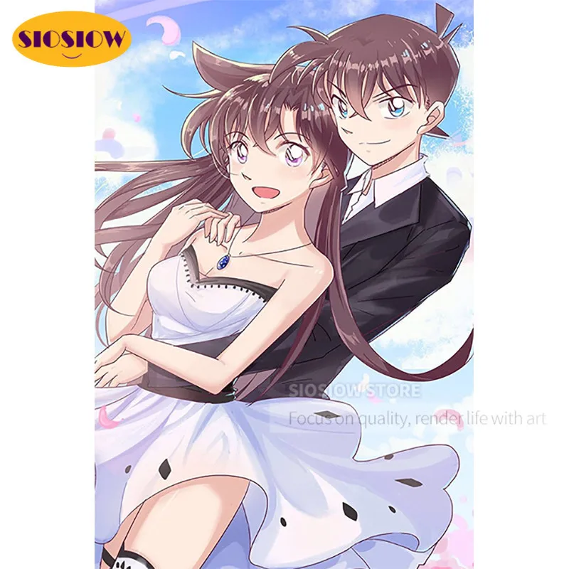 5D аниме алмазная живопись Shinichi Mouri Ran Love полный набор мультяшная Алмазная вышивка