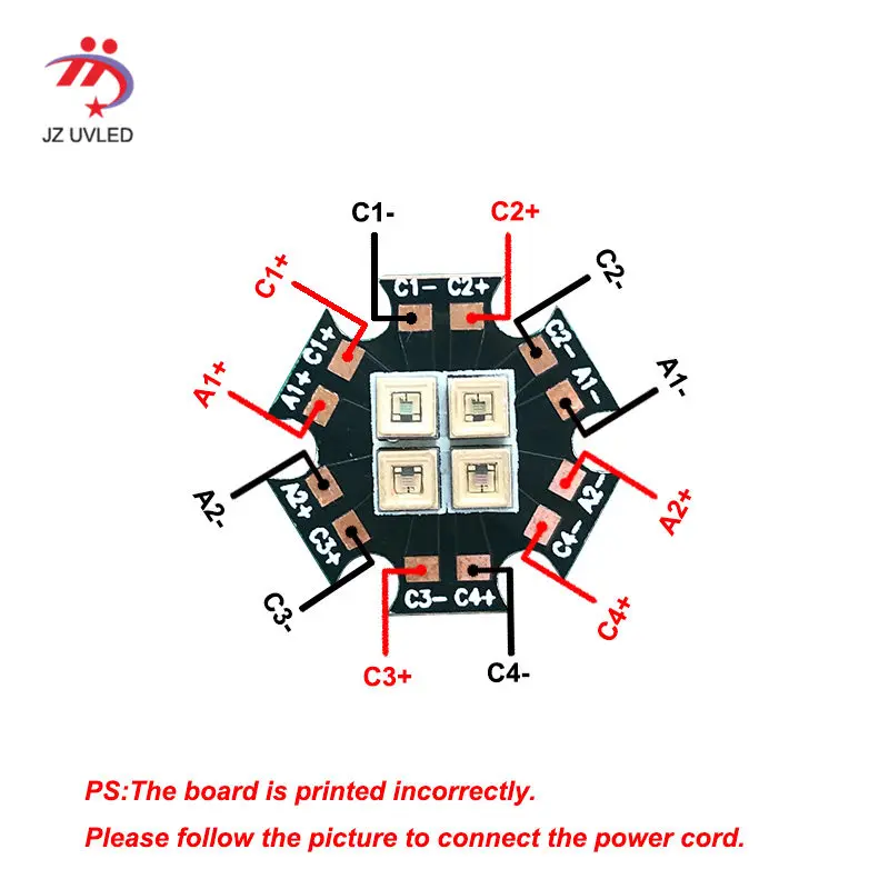 275nm 12mW UVC светодиодный светильник для УФ дезинфекции оборудования 265nm 285nm SMD 3535 чип светодиодный Глубокий фиолетовый ультрафиолетовый светильник 6V100mA - Мощность в ваттах: 4Pcs with substrate