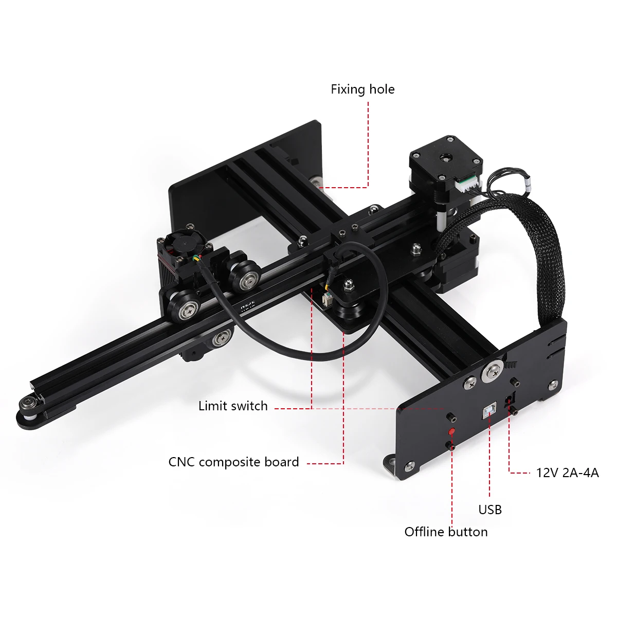 NEJE 3 N30820/N30610 Laser Engraver 40W CNC Wood Engraving Machine DIY Laser Cutter with APP Control-Bluetooth-MEMS Protection