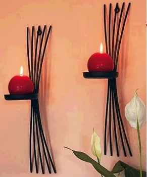

European Style Wall Candle Holders Metal Retro Candlestick Modern Home Courtyard Geometric Lighthouse Candelabros Gift FC513