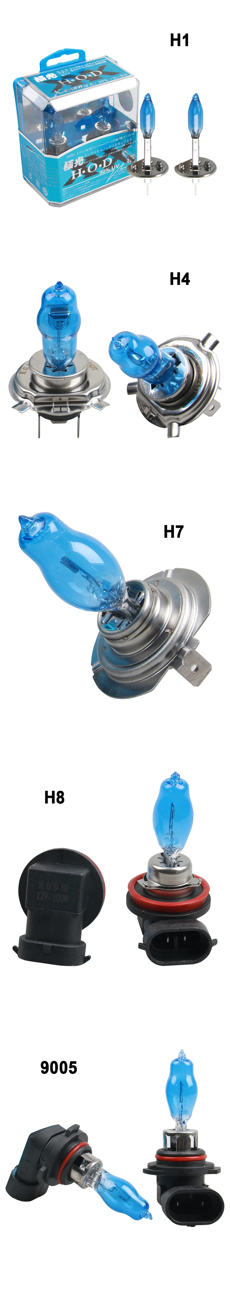 H1/H4/H7/H8/9005 100W 12V головной светильник лампы, галоген, ксенон, супер яркий белый-противотуманные фары Дневные Фары Светильник фар дальнего света DRL дневные ходовые светильник