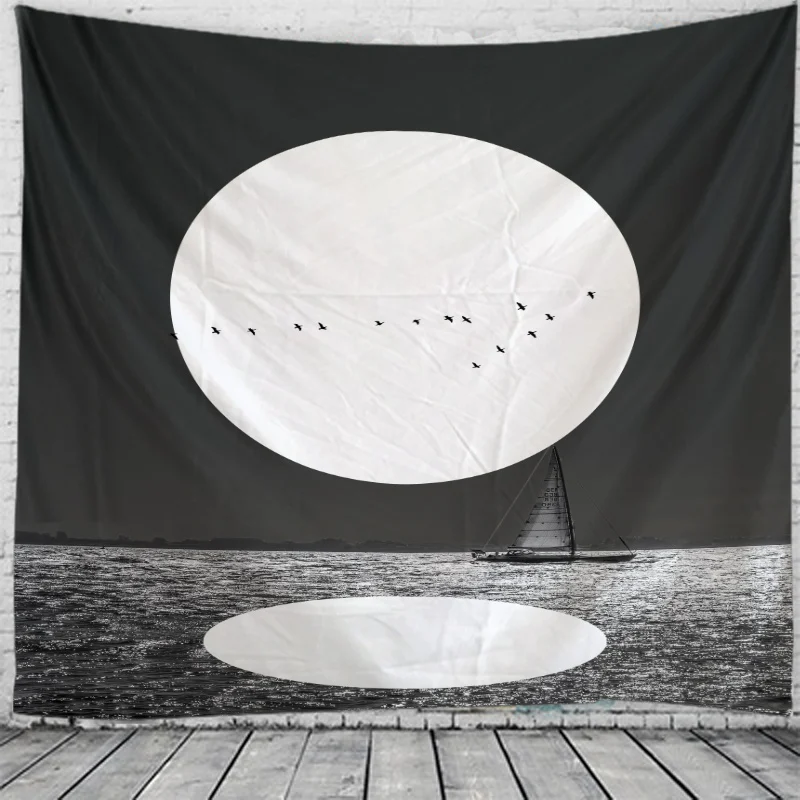 

Wall Hanging Bed Spread Beach Towel Table Cloth Yoga Mat New Year House Decoration Living Room Decoration 3D Seascape Tapestry