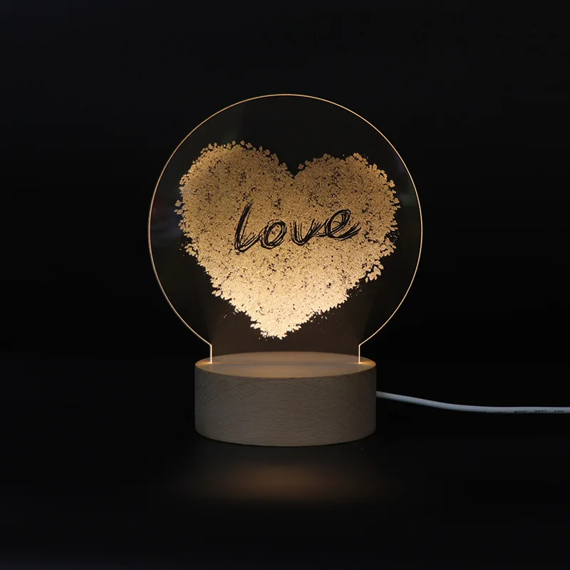 Светодиодный ночник с надписью Love и usb-переключателем теплый белый настольный