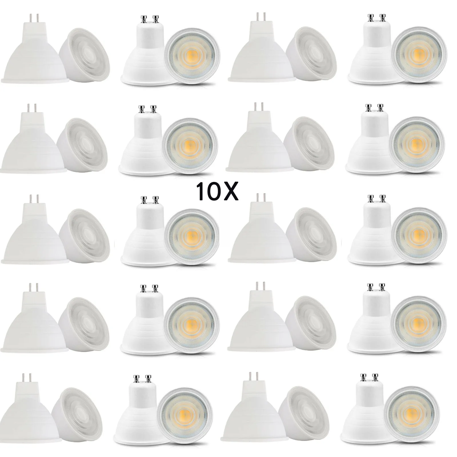 10x Dimmable LED Lamp GU10 LED Bulb Spotlight 7W 220V MR16 GU5.3 COB Chip 30 Degree Beam Angle For Home Office Decor Lamp Light