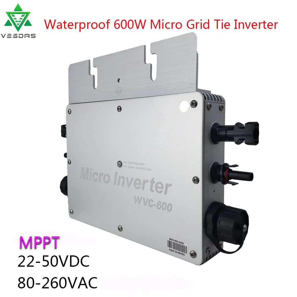 

600W Waterproof Microinverter Solar Grid Tie Inverter Micro Convertor MPPT Inversor For On Grid Solar Power System Home