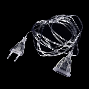 

Wholesale 3M Extender Transparent Wire EU plug/US plug for LED String Christmas Lights Garden Home Garland Party Decotation