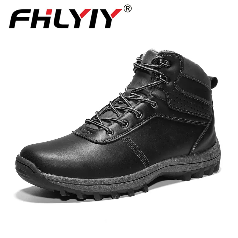 

Fhlyiy Brand 39-48 boots men High Quality Winter Ankle Snow boots warm fur Rubber shoes Comfortable men sneakers Zapatos De