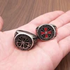 Unique 316L Stainless Steel Knights Templar Ring Custom Design Wholesale Price Shield Black Epoxy Clean Zircon Red Cross Rings 6