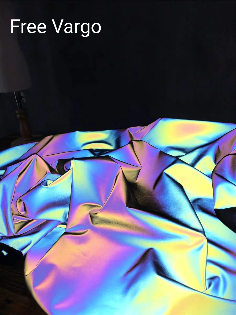 4-Way Stretch Iridescent Reflective Rainbow Fabric Hologram Holographic Rave CostumeFabric s Sold by Half Yard