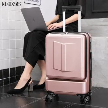 

KLQDZMS Trolley Luggage Bag With Laptop Bag 20’’24 Inch ABS Lightweight Carry On Spinner Wheels Suitcase