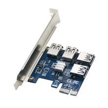 

New PCIE PCI-E PCI Express Riser Card 1 to 4 USB 3.0 Slot Hub Adapter 4-port Extender Card for WinXP/Win7/Win8/Win10