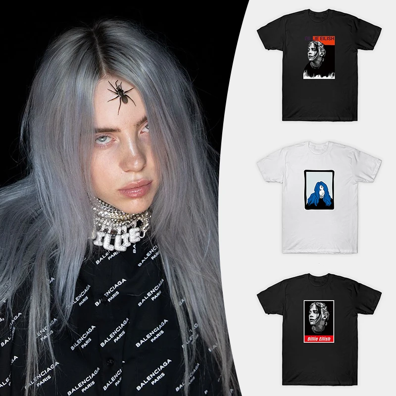 

Billie Eilish T-Shirt Cool Design Print Casual Clothing High Quality Cotton Top Vintage Hip Hop Streetwear Plus Size Unisex