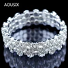 Fashion 3/6 rows Crystal Gold Silver Plated Bracelets & Bangles for Women Rhinestone Stretching Bangle Upper Arm Bracelet jewelr 4
