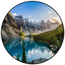 Круглый ковер красивый природный пейзаж горное озеро супер мягчайший Ресторан открытый спальня на заказ унисекс винил для взрослых грязь