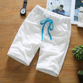 

Summer Men Slim Casual White Running Shorts Elastic Waist Lace Up Plus Size Sports Bike Shorts Sexy Fashion Beachwear Breeches