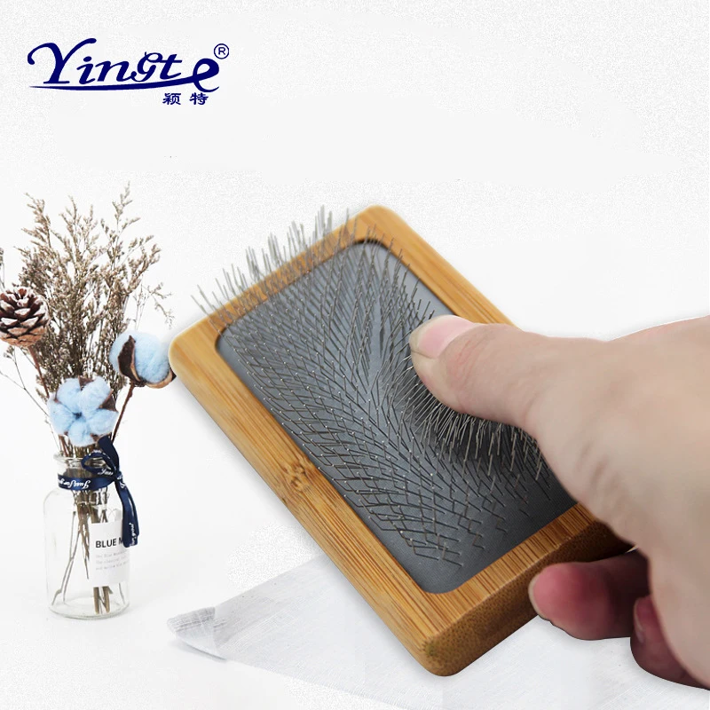 Bamboo Pet Needle Combs Dogs Cats Groming Brushes Dog Hair Flea Lice Remover Comb Cat Dog Beauty Grooming Tools Pet Supplies