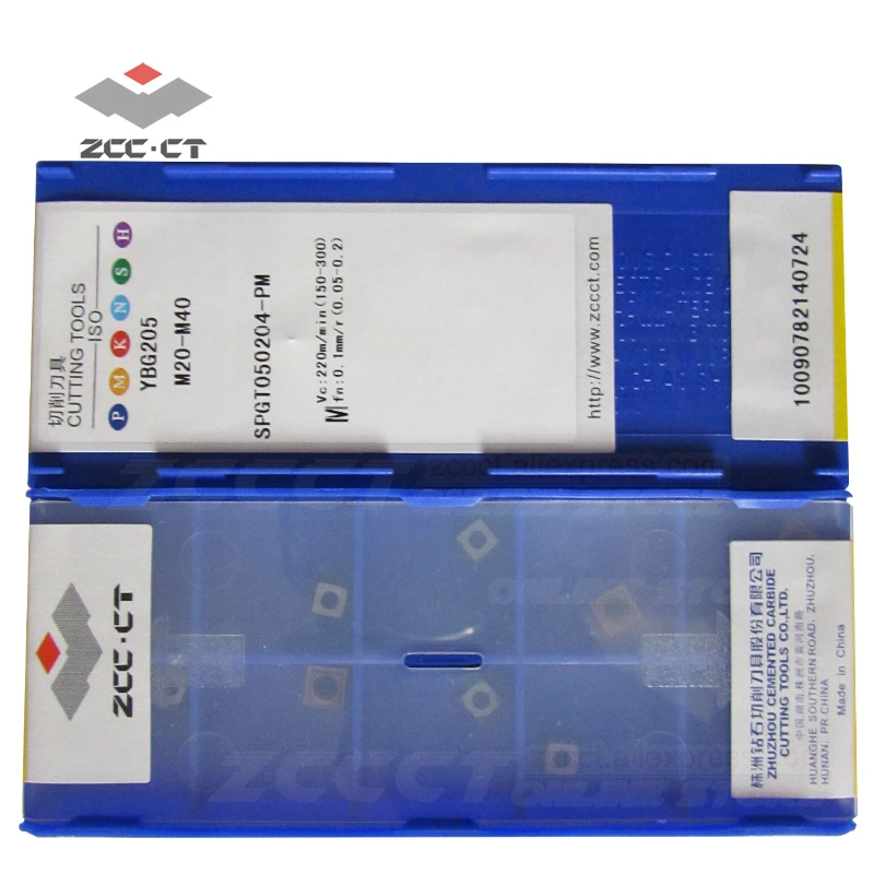 10 шт. zcc SPGT050204 PM YBG205 zccct сверлильный инструмент сверлильные инструменты вставки Сменные для серии ZTD сверла