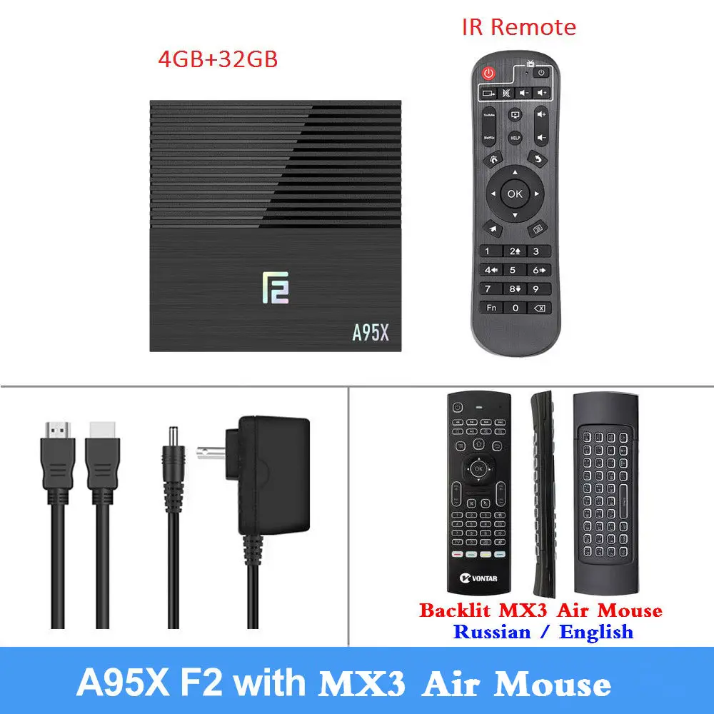 A95x F2 Android 9,0 Smart tv Box 4 Гб ОЗУ 64 Гб ПЗУ Amlogic S905 двойной Wifi 4K Google Store Youtube PK X96 MAX медиаплеер 4G32G - Цвет: 4G32G MX3