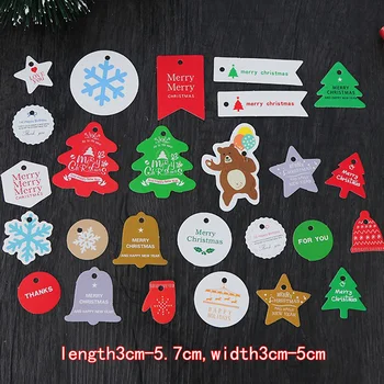 

100PCS Christmas Series Wedding Birthday Paper Tags DIY Crafts Hang Tag Labels Gift Wrapping Decor Supplies
