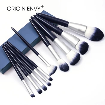 

ORIGIN ENVY makeup brush 10pcs high quality blue Natural synthetic hair make up brush tools kit professional makeup brushes