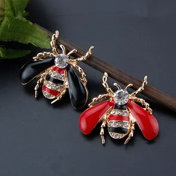 

Best selling fashion simple temperament animal drop oil bee brooch