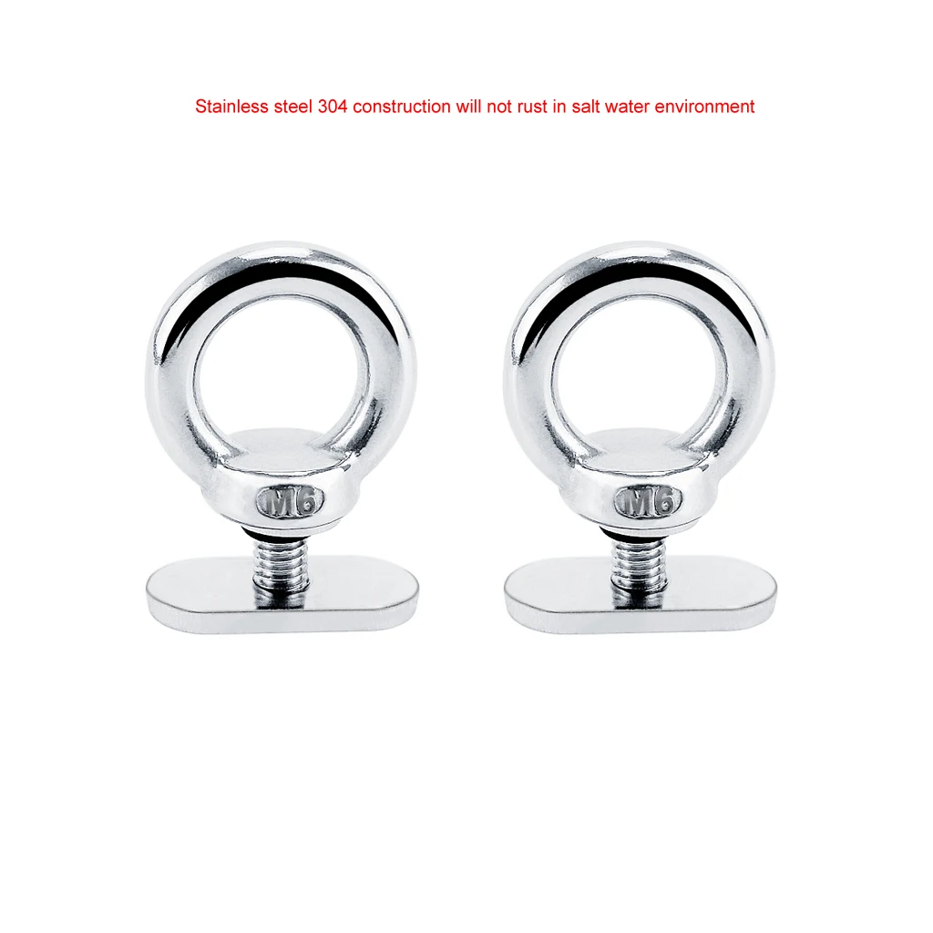 Inflatable Boat Kayak Accessories 2 Set 304 Stainless Kayak Track Mount Tie Down Eyelet Rail Track Screws Track Nuts for Bungee Cord Rope Rowing