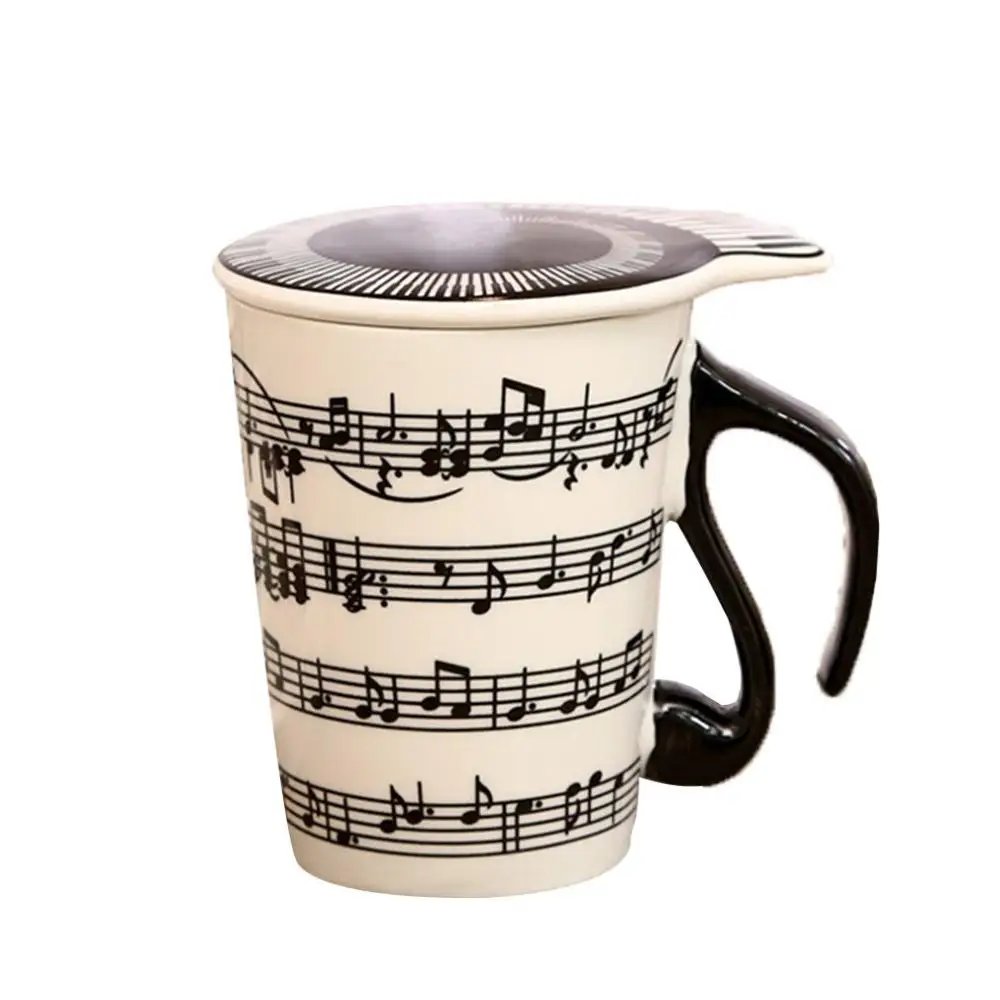 Пара с музыкальным узором керамическая чашка креативная керамическая музыкальная чашка музыкальная марка чашка для воды пара клавиатура пара чашка кофейная чашка - Цвет: JD206601
