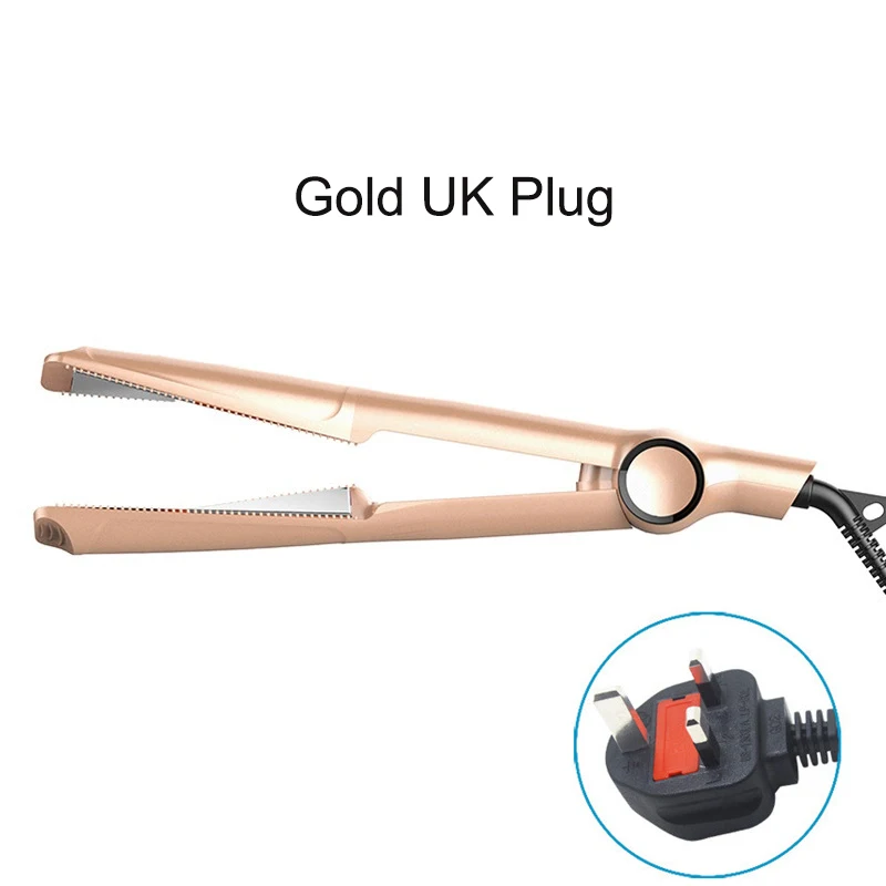 Gold UK Plug 2 в 1 спиральный выпрямитель для волос, утюги для завивки волос, палочка, профессиональный электрический выпрямитель, щипцы для завивки, инструмент для укладки - Цвет: Gold UK Plug