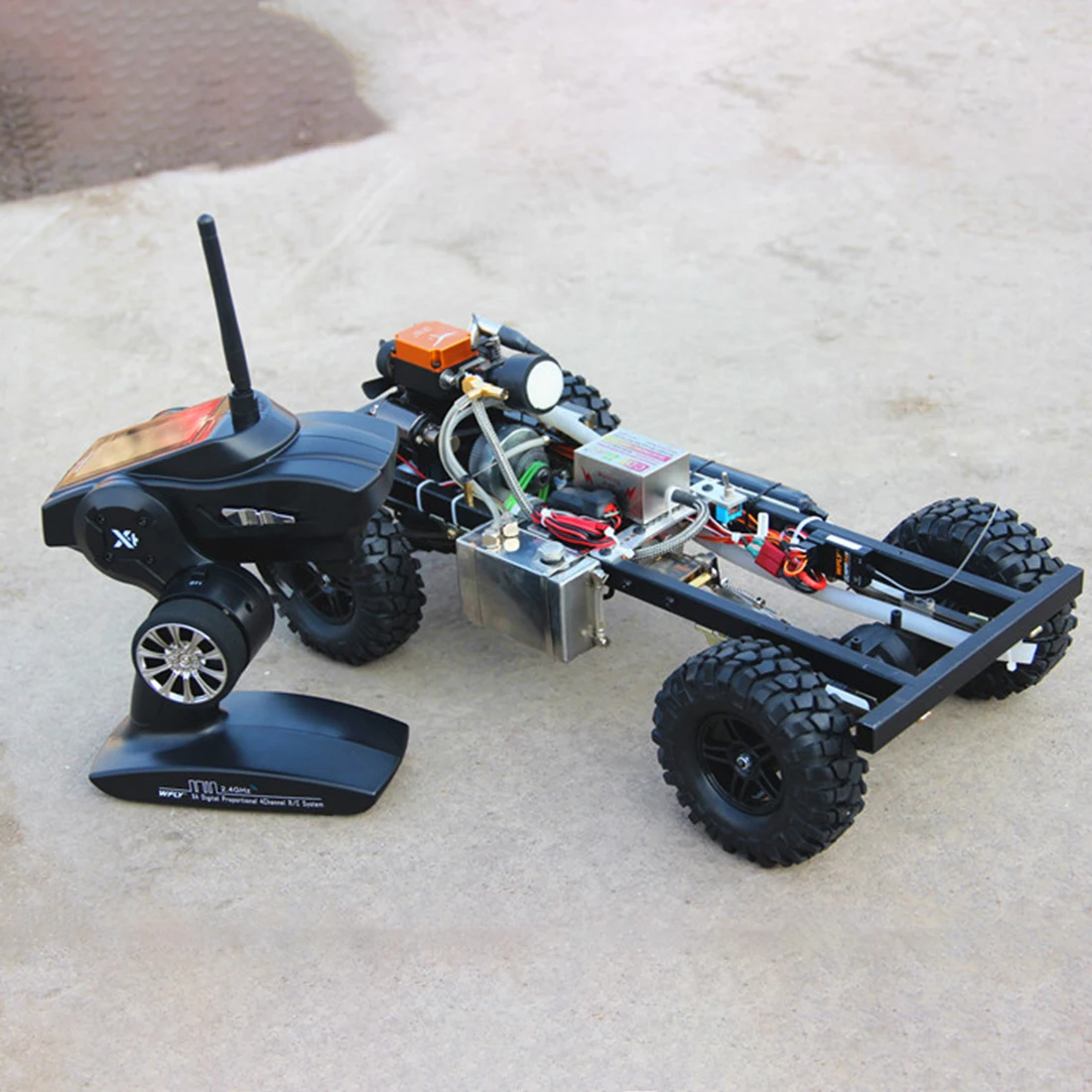 New Hot 1:10 DIY Modified Gas Powered RC Car Without Car Body Shell