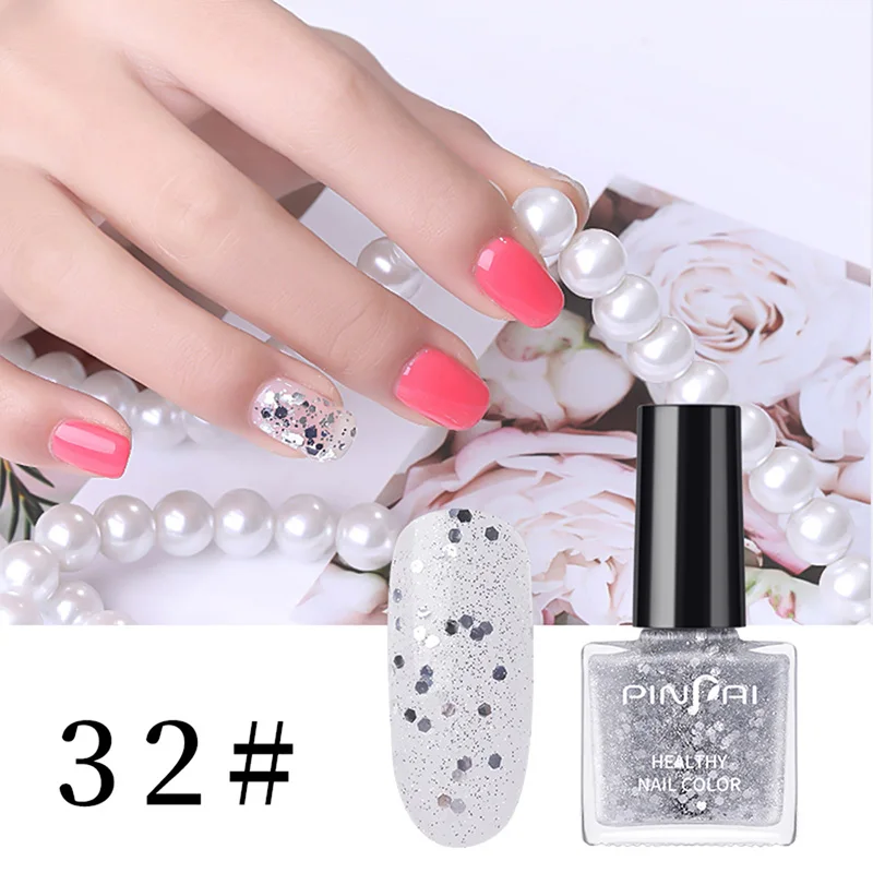 NO.32 Pinpai 6 мл Лак для ногтей 37 цветов Быстросохнущий лак для ногтей чистый цвет блеск нет необходимости в выпечке лак для ногтей DIY лак для ногтей - Цвет: NO.32