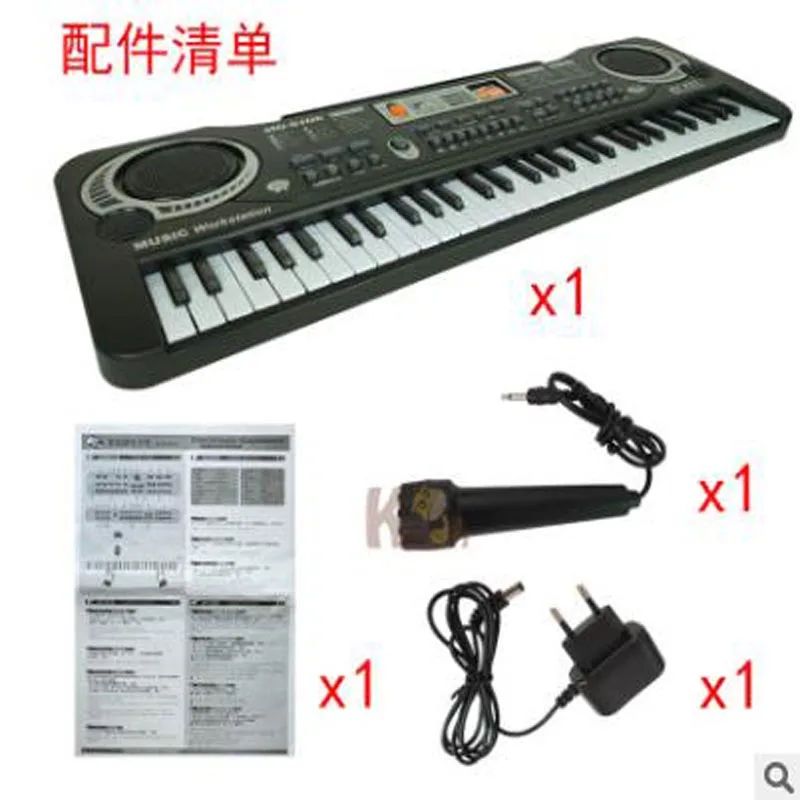 61 клавиша музыкальная электронная цифровая клавиатура электрический орган дети большие подарки с микрофоном музыкальный инструмент высокое качество
