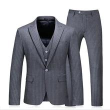Одежда для жениха мужской свадебный костюм Slim Fit мужской формальный костюм 3 шт. комплект(пиджак+ брюки+ жилет