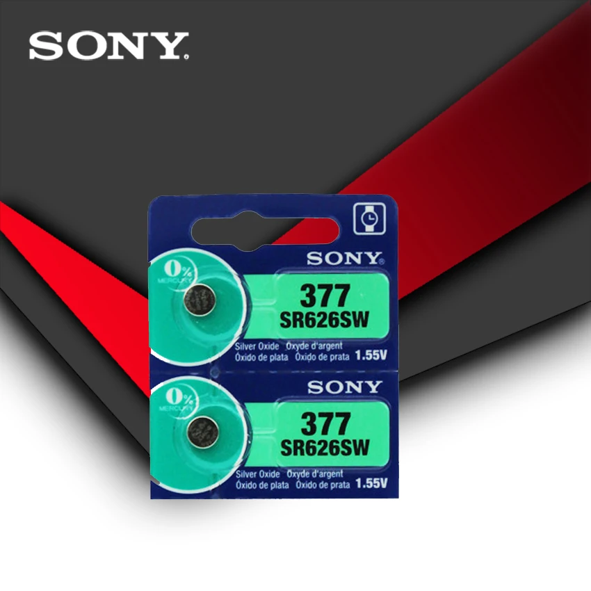 Батарейка для часов Sony 100% оригинальная 377 SR626SW SR626 AG4 1 55 в оксид серебра 2 шт.