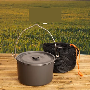 

Aluminium Alloy Outdoor Pot Portable Camping Cookware Set Cooking Bowl Pots Pans For Outdoor Travel Camping Hiking Picnic