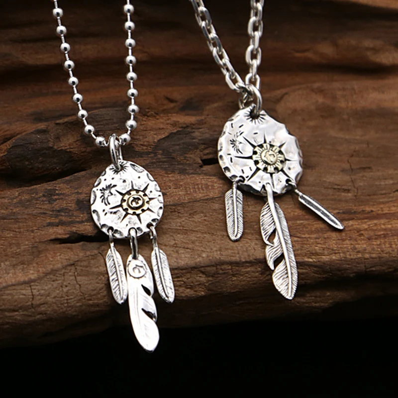 

S925 Sterling Silver Jewelry Takahashi Goro Flying Eagle Tag Creative Feather Pendant for Men and Women