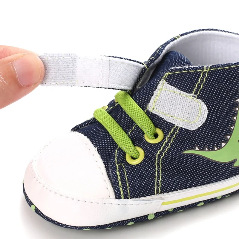 Классическая парусиновая обувь для мальчиков с динозавром; обувь для новорожденных мальчиков; обувь для малышей с мягкой нескользящей подошвой