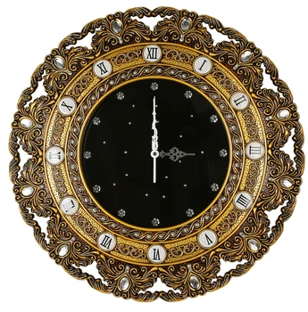 

European Luxury Wall Clock Gold Living Room Large Creative Living Room Wall Watch Quartz Silent Zegar Home Decoration AB50ZB
