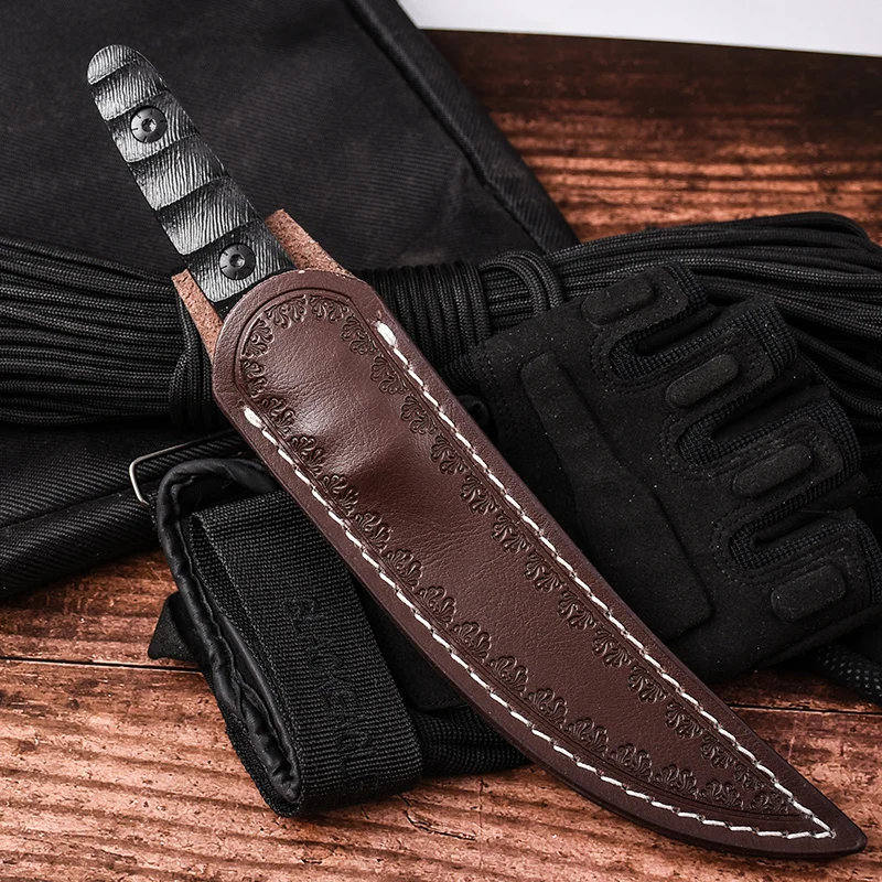 Explosion models sold Straight Fixed Blade Knife D2 58HRC G10 Handle Camping Hunting Survival Pocket Military scabbard leather