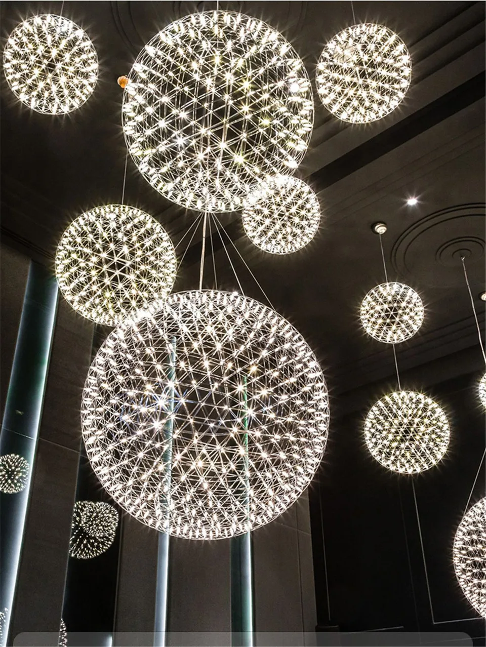 Современный из нержавеющей стали светодиодный подвесной светильник освещение Одуванчик шар подвеска лампа гостиная ресторан отель подвесной светильник