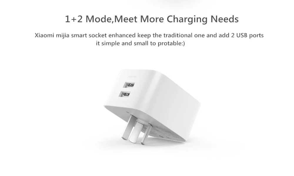 Xiaomi Mijia Smart Plug Socket Enhanced Dual USB Fast Charger ZigBeeBasic Socket No USB Wireless WiFi Mi Home APP Control H25 (1)