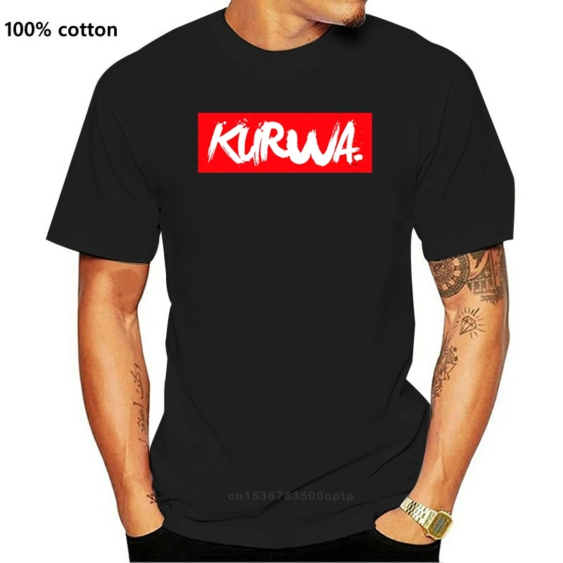 Новая Винтажная Футболка Kurwa из Польши для мужчин мужская футболка 100% хлопка
