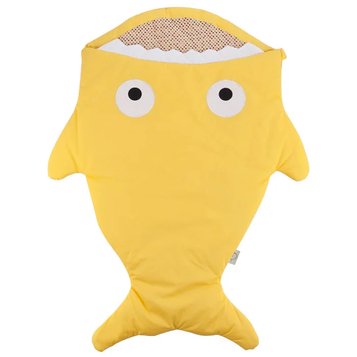 Bright Yellow Insular/SBS-001, детский конверт для коляски с рисунком акулы, Хлопковое одеяло для сна с защитой от ударов, для мальчиков и девочек от 0 до 12 месяцев - Цвет: Bright Yellow