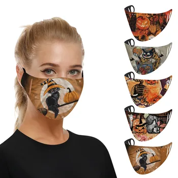 

1PC Halloween Windbreak Seamless Outdoor Riding Quick-drying Keep Mask Cloth Mouth Mask Reuseable Face Mask Washable Mouth Mask